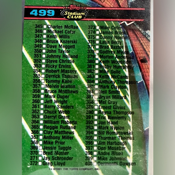 1991 Topps Stadium Club Football Complete Set - Picture 10 of 14